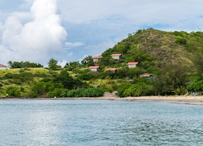 view of nevis island from water