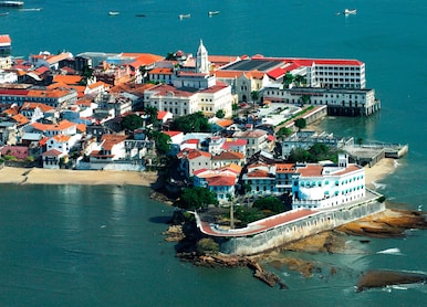 aerial panama city casco viejo