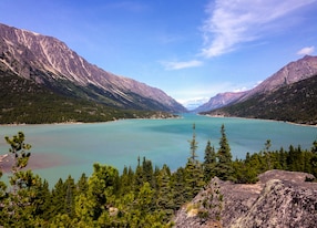 bennett lake in the yukon territory canada is the terminus of the chilkoot trail